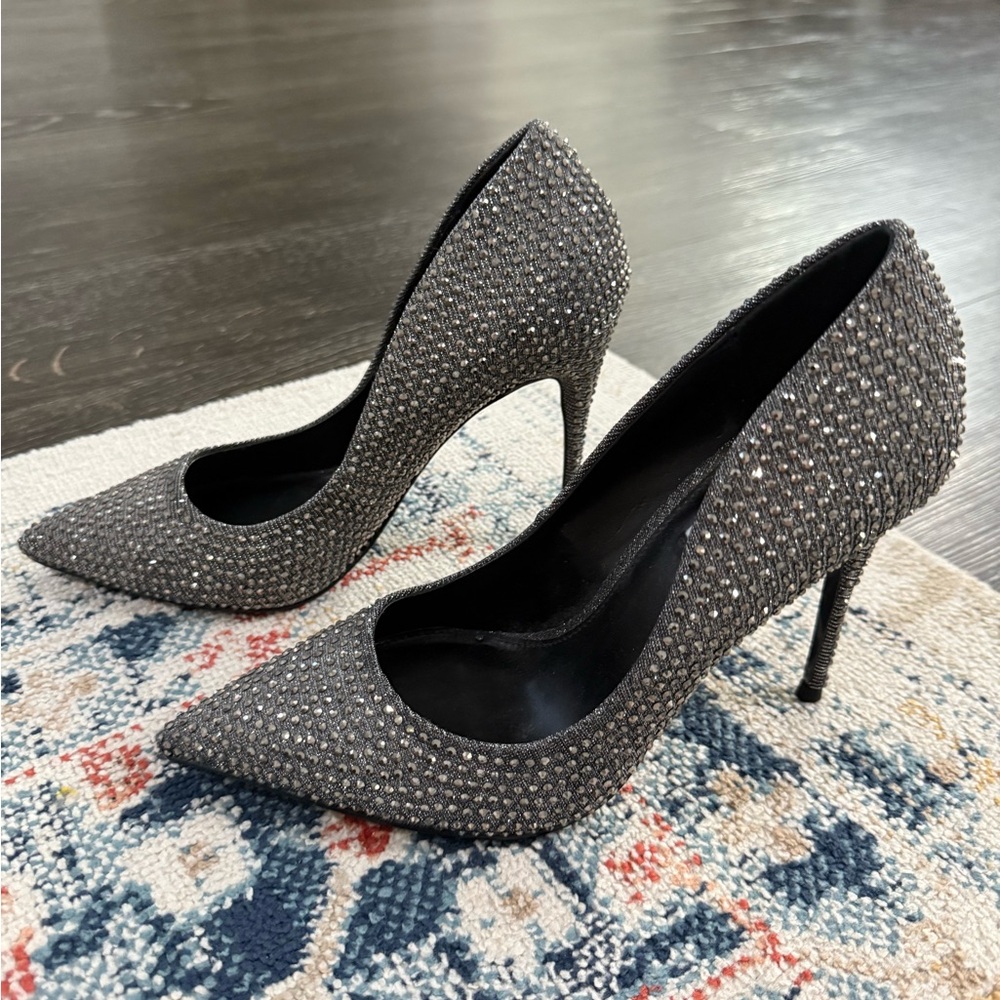 Steve Madden Glittering Silver Heels - Picture 2 of 6